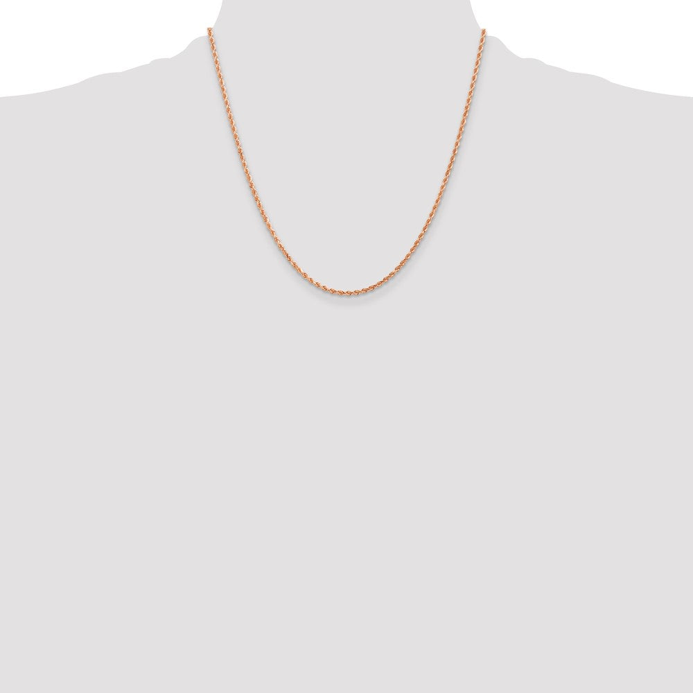 14k Rose Gold 2 mm Diamond-cut Rope with Lobster Clasp Chain (6.12 grams)