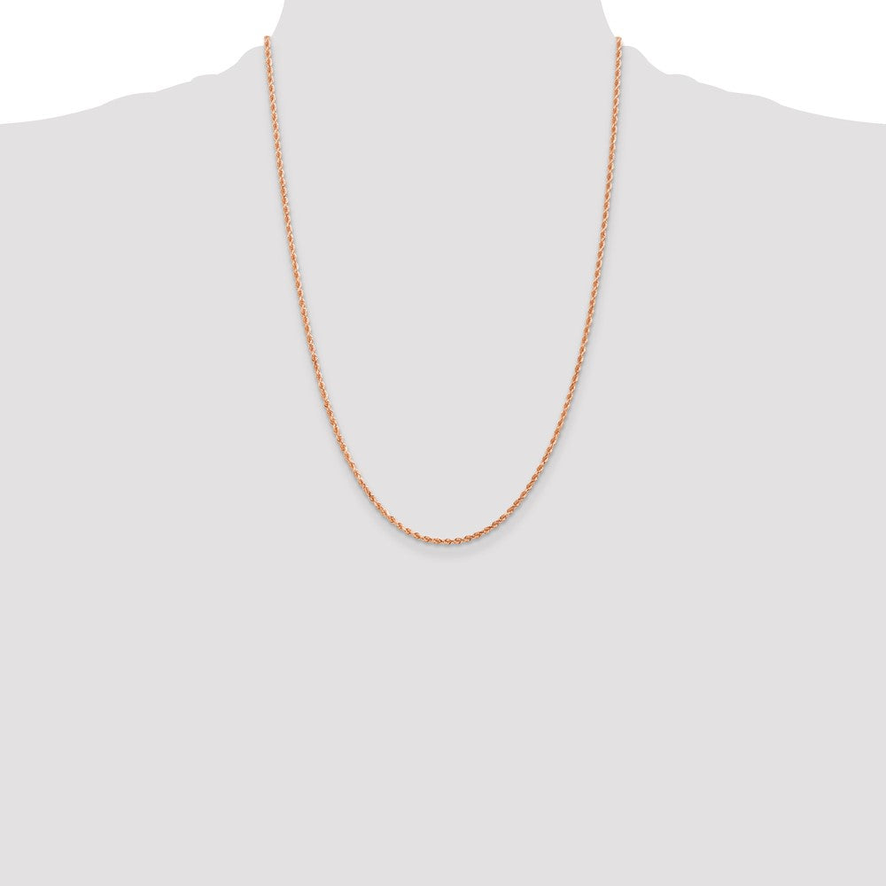 14k Rose Gold 2 mm Diamond-cut Rope with Lobster Clasp Chain (6.12 grams)