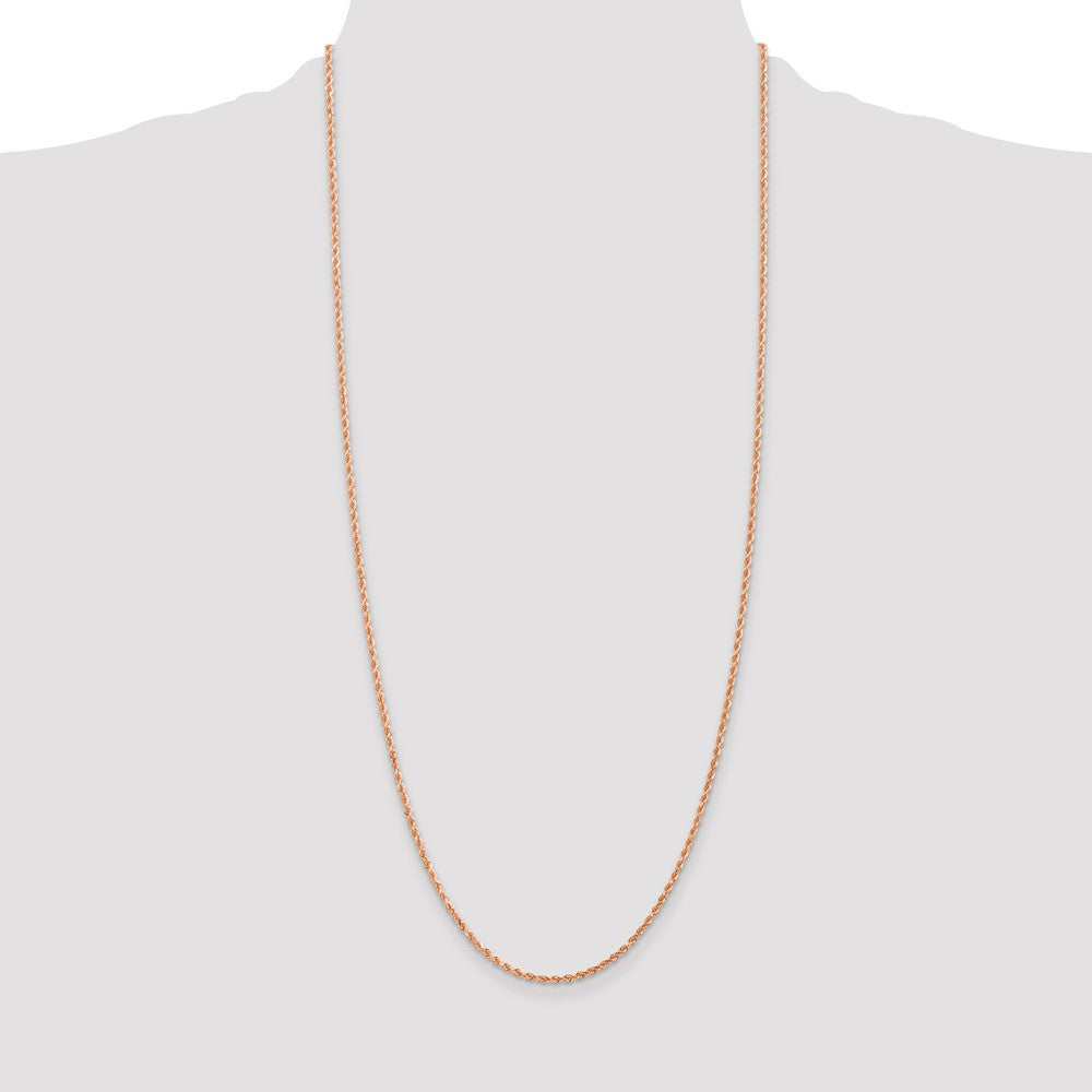 14k Rose Gold 2 mm Diamond-cut Rope with Lobster Clasp Chain (6.12 grams)