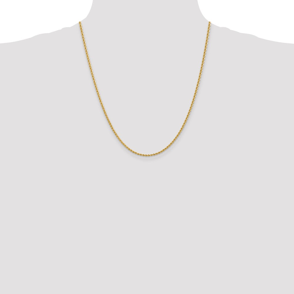 14k Yellow Gold 2.25 mm Regular Rope with Lobster Clasp Chain (6.39 grams)