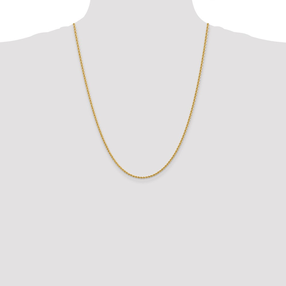 14k Yellow Gold 2.25 mm Regular Rope with Lobster Clasp Chain (6.39 grams)