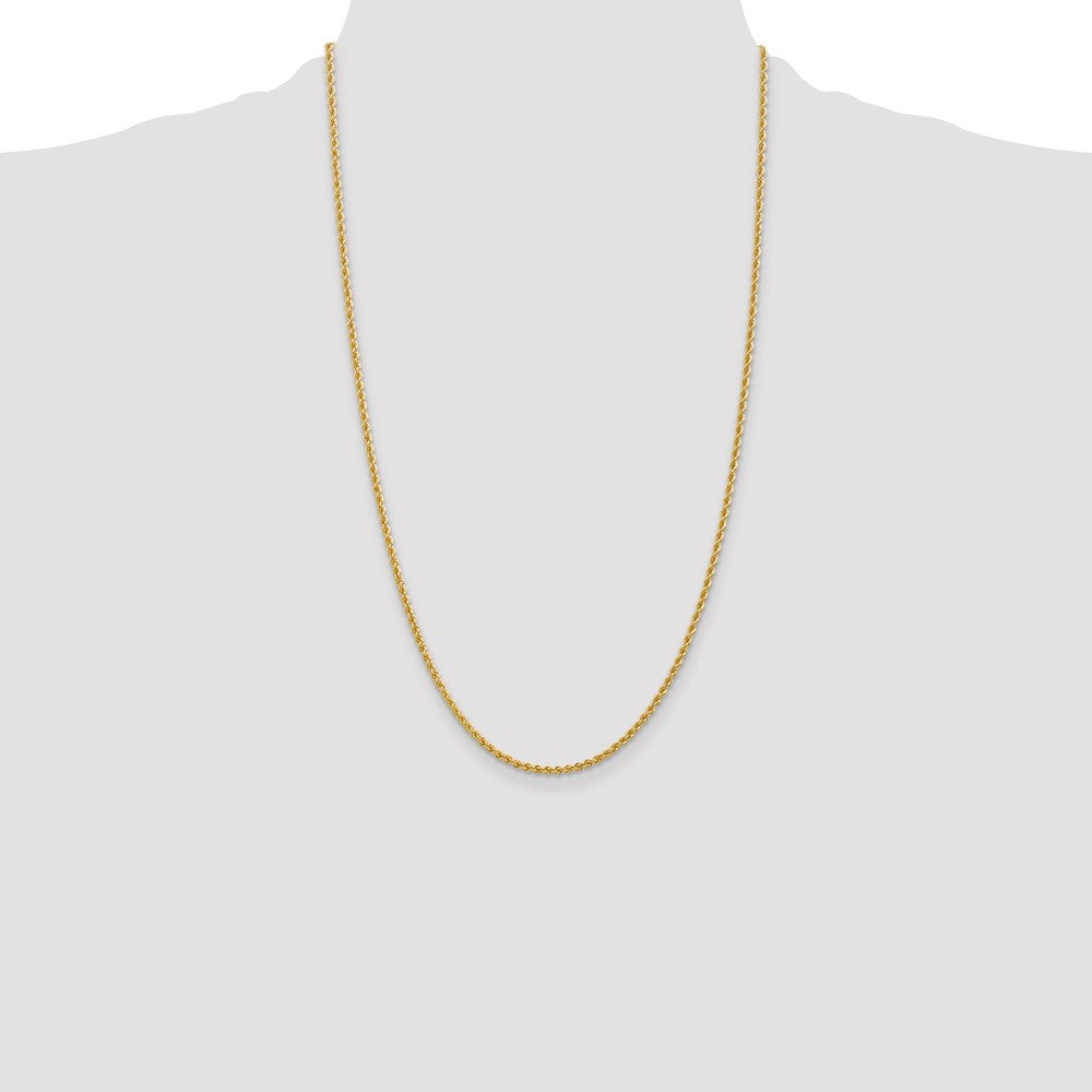 14k Yellow Gold 2.25 mm Regular Rope with Lobster Clasp Chain (6.39 grams)
