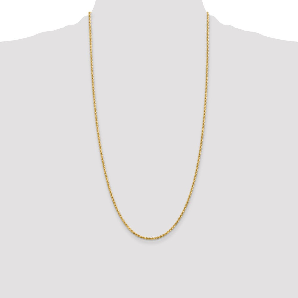 14k Yellow Gold 2.25 mm Regular Rope with Lobster Clasp Chain (6.39 grams)