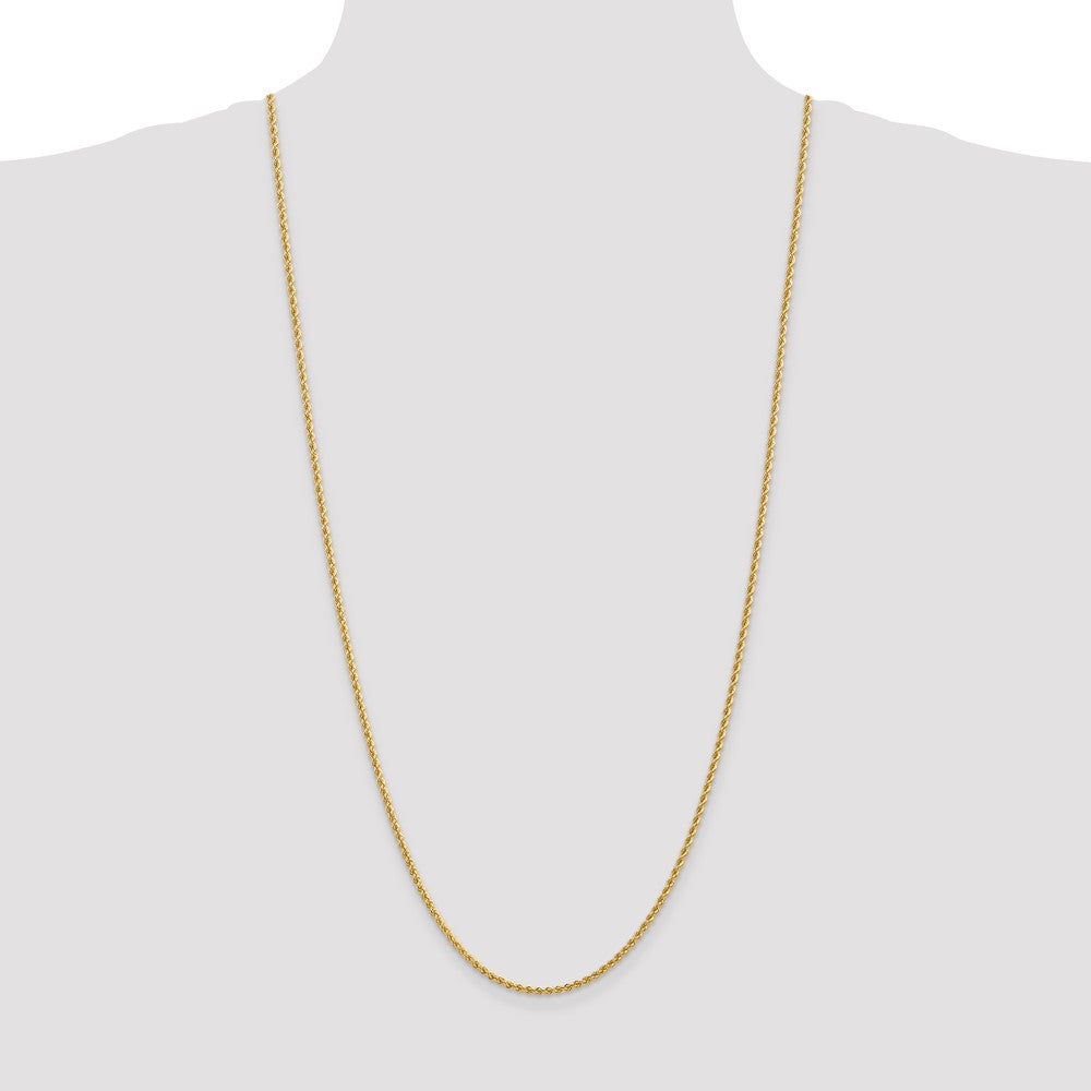 14k Yellow Gold 2.25 mm Regular Rope with Lobster Clasp Chain (6.39 grams)