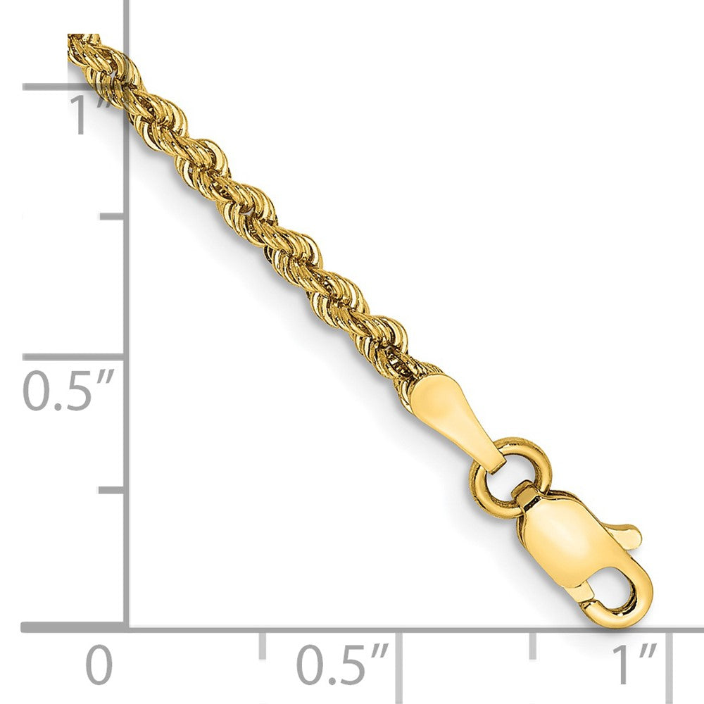 14k Yellow Gold 2.25 mm Regular Rope with Lobster Clasp Bracelet (3.25 grams)