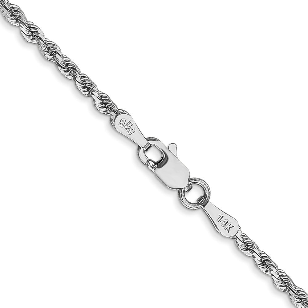14k White Gold 2 mm Diamond-cut Rope with Lobster Clasp Chain (5.3 grams)