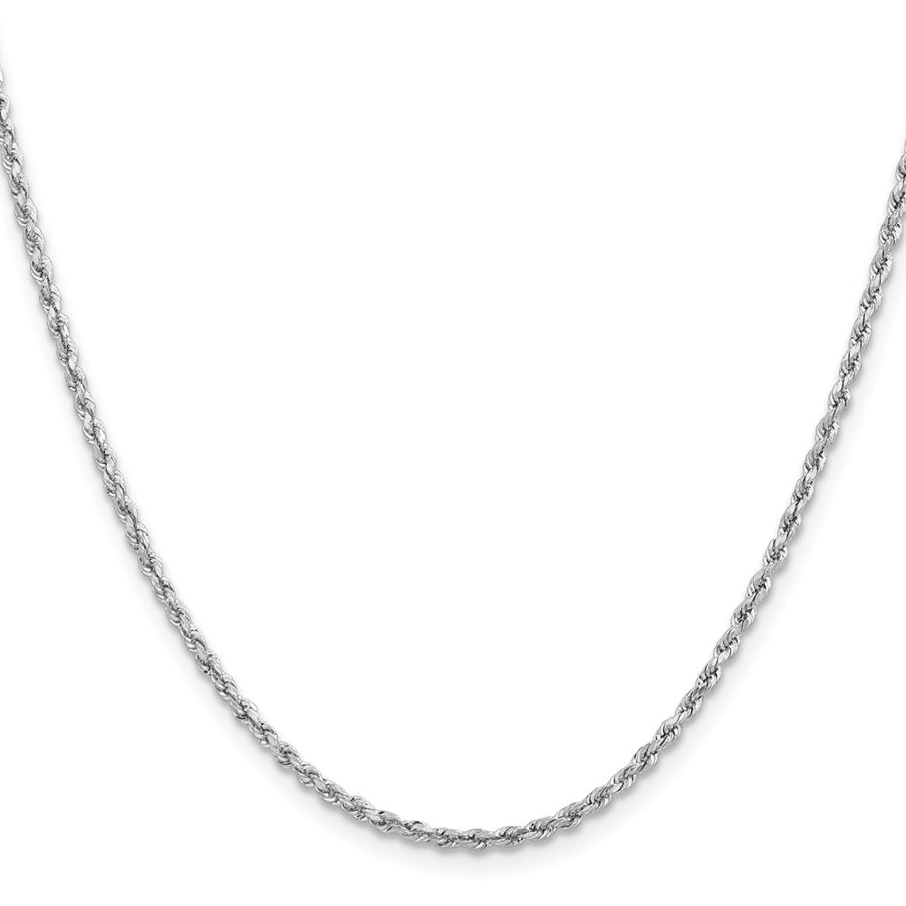 14k White Gold 2 mm Lightweight D/C Rope with Lobster Clasp Chain (1.81 grams)