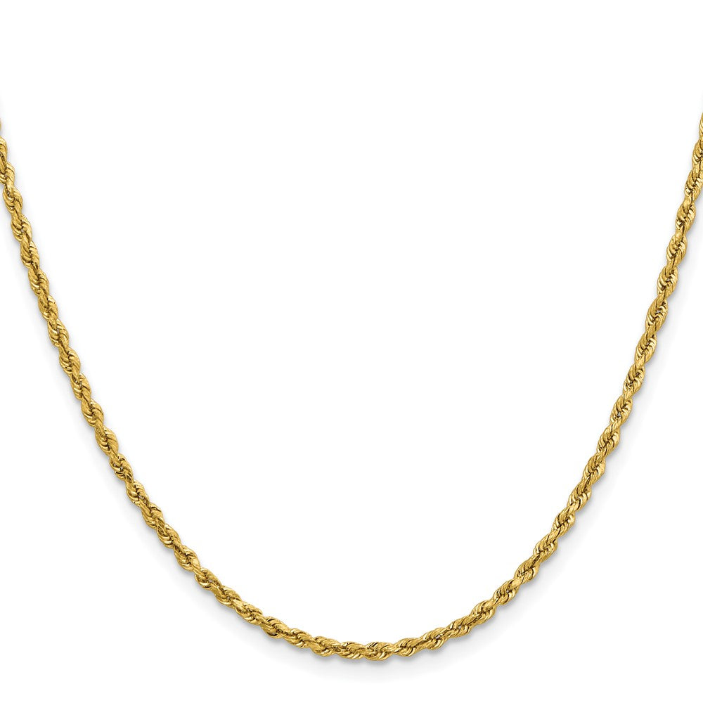 14k Yellow Gold 2.3 mm Lightweight D/C Rope with Lobster Clasp Chain (2.18 grams)