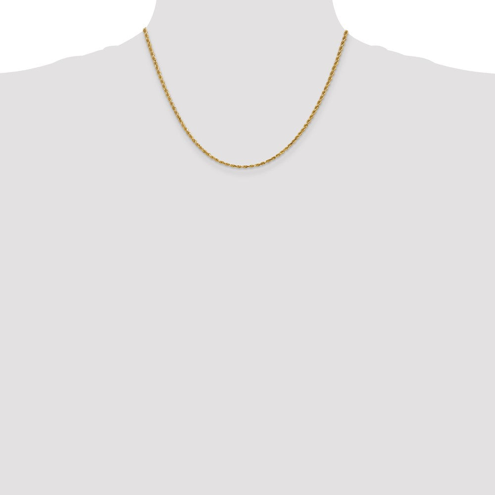 14k Yellow Gold 2.25 mm Diamond-cut Rope with Lobster Clasp Chain (7.59 grams)