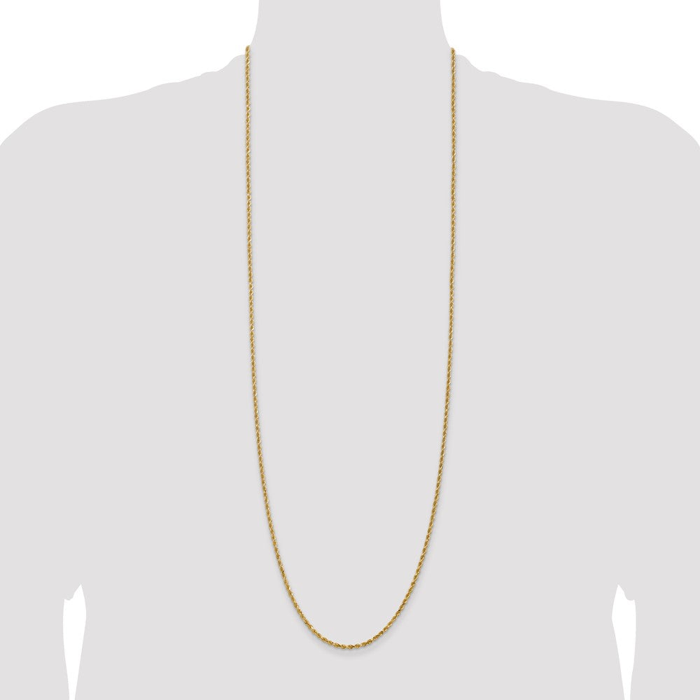 14k Yellow Gold 2.25 mm Diamond-cut Rope with Lobster Clasp Chain (7.59 grams)