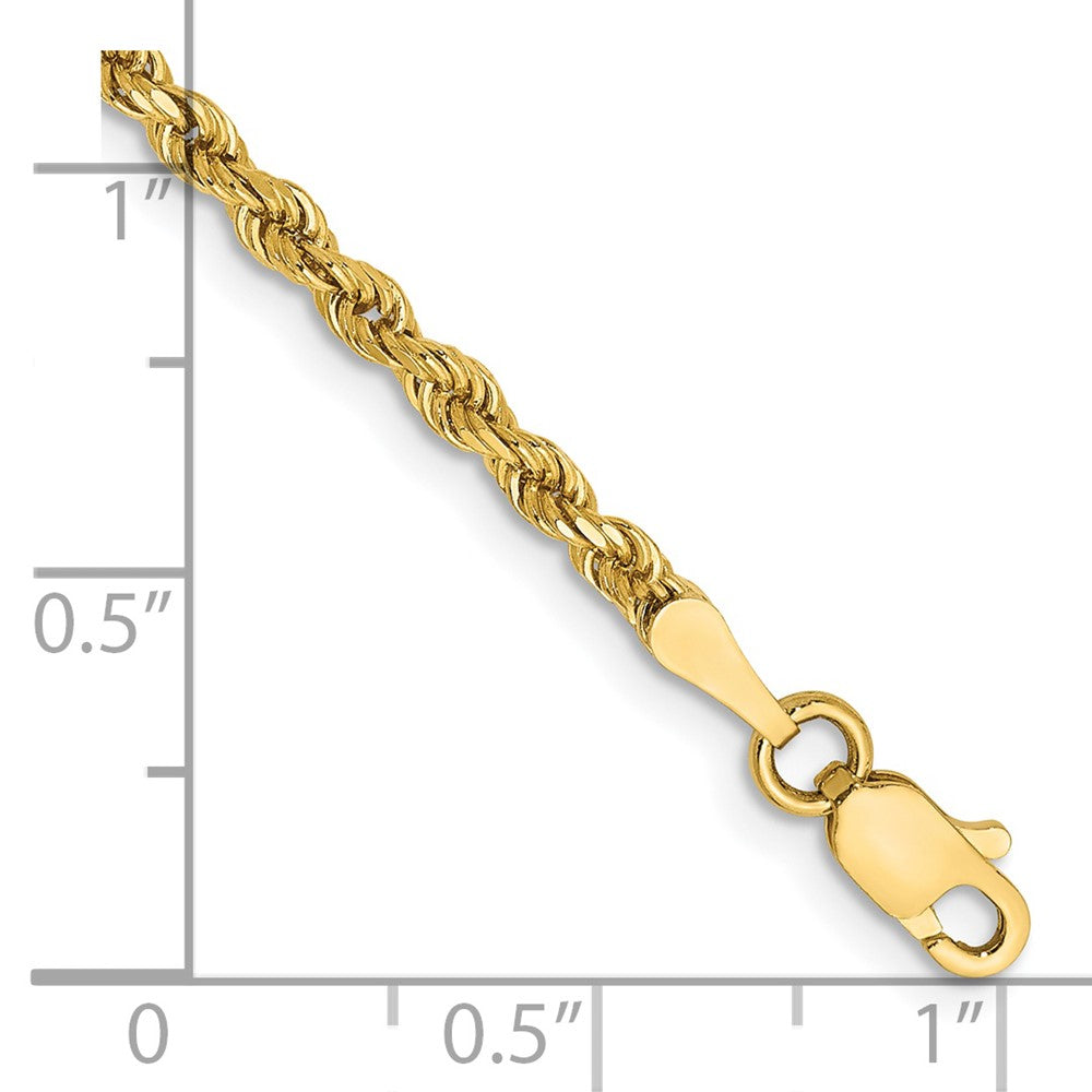 14k Yellow Gold 2.25 mm Diamond-cut Rope with Lobster Clasp Bracelet (3.49 grams)