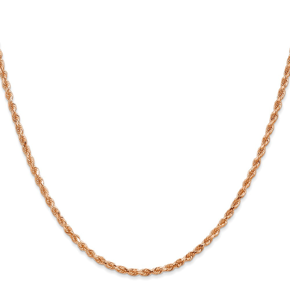 14k Rose Gold 2.25 mm Diamond-cut Rope with Lobster Clasp Chain (8.52 grams)