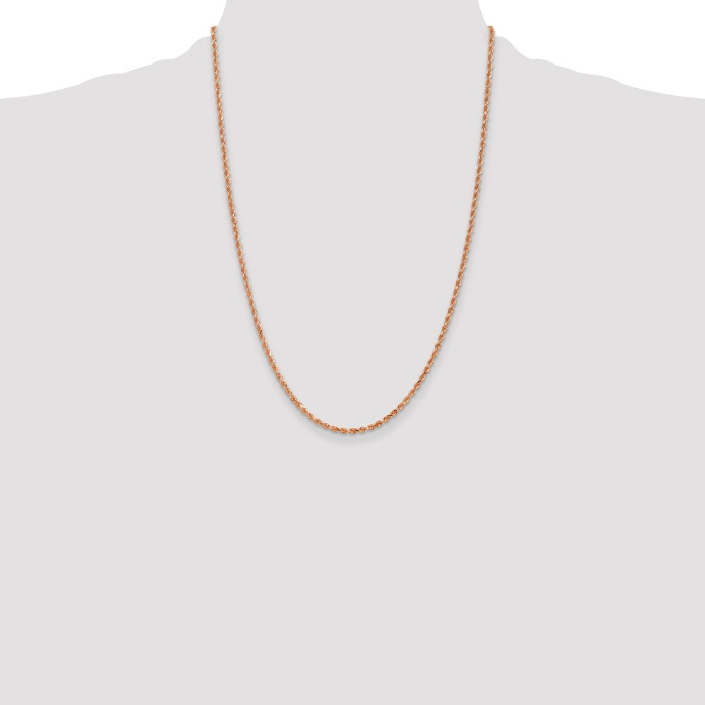 14k Rose Gold 2.25 mm Diamond-cut Rope with Lobster Clasp Chain (8.52 grams)