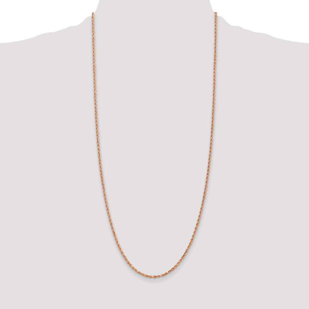 14k Rose Gold 2.25 mm Diamond-cut Rope with Lobster Clasp Chain (8.52 grams)