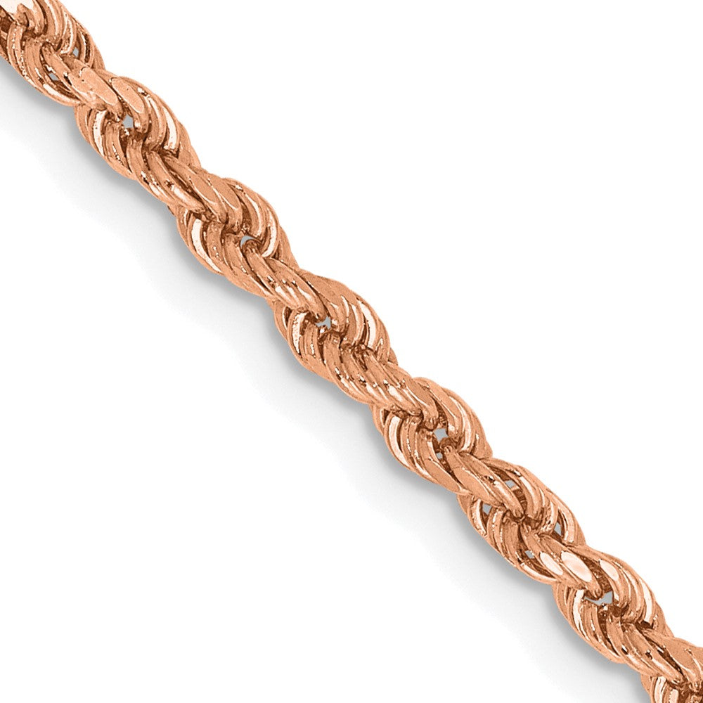 14k Rose Gold 2.25 mm Diamond-cut Rope with Lobster Clasp Chain (8.52 grams)