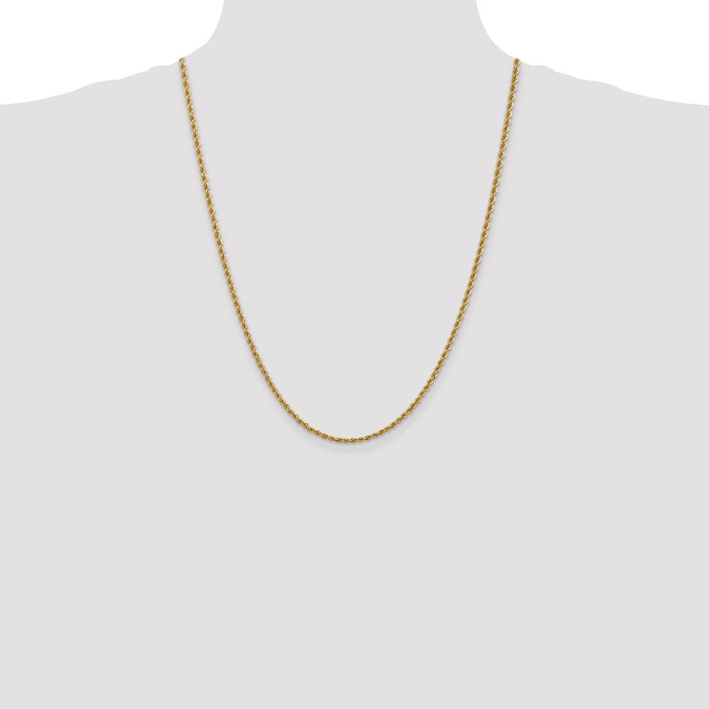 14k Yellow Gold 2.5 mm Regular Rope with Lobster Clasp Chain (7.97 grams)