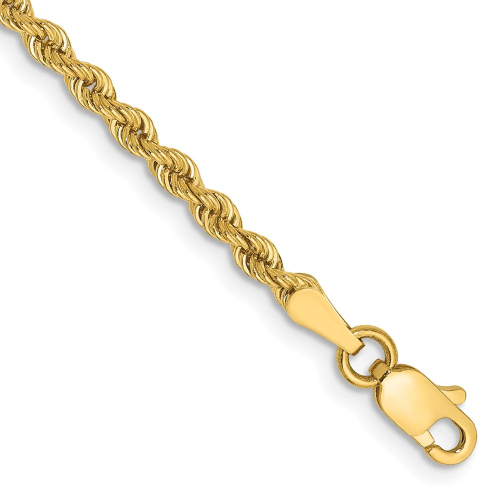 14k Yellow Gold 2.5 mm Regular Rope with Lobster Clasp Anklet (5.09 grams)