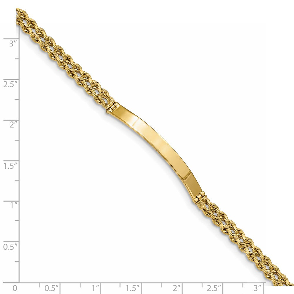 14k Yellow Gold 6 mm Two Strand Rope ID Bracelet (8.06 grams)