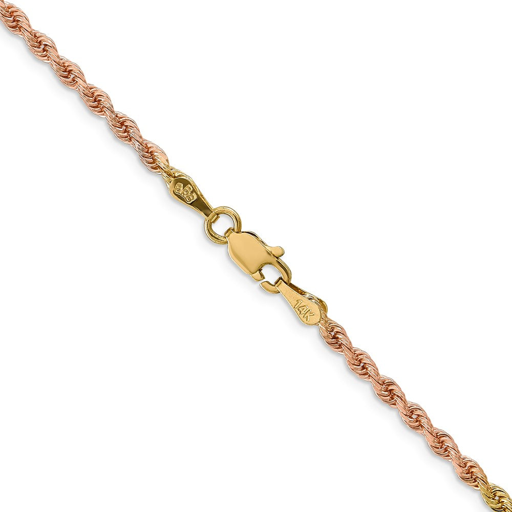 14k Tri-Color 2.5 mm Diamond-cut Rope with Lobster Clasp Chain (7.62 grams)