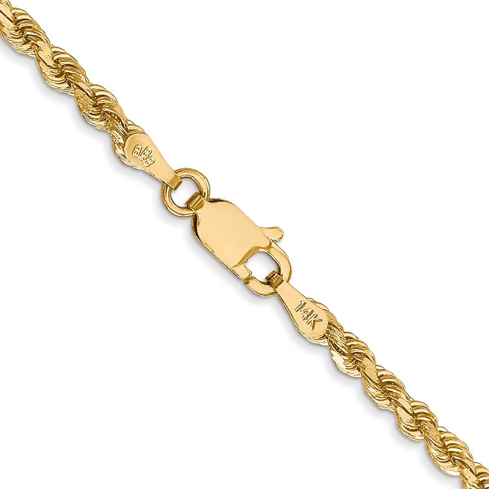 14k Yellow Gold 2.75 mm Diamond-cut Rope with Lobster Clasp Chain (10.7 grams)