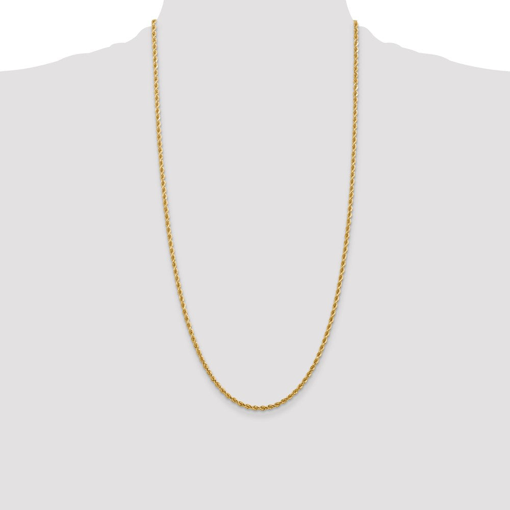 14k Yellow Gold 2.75 mm Diamond-cut Rope with Lobster Clasp Chain (10.7 grams)