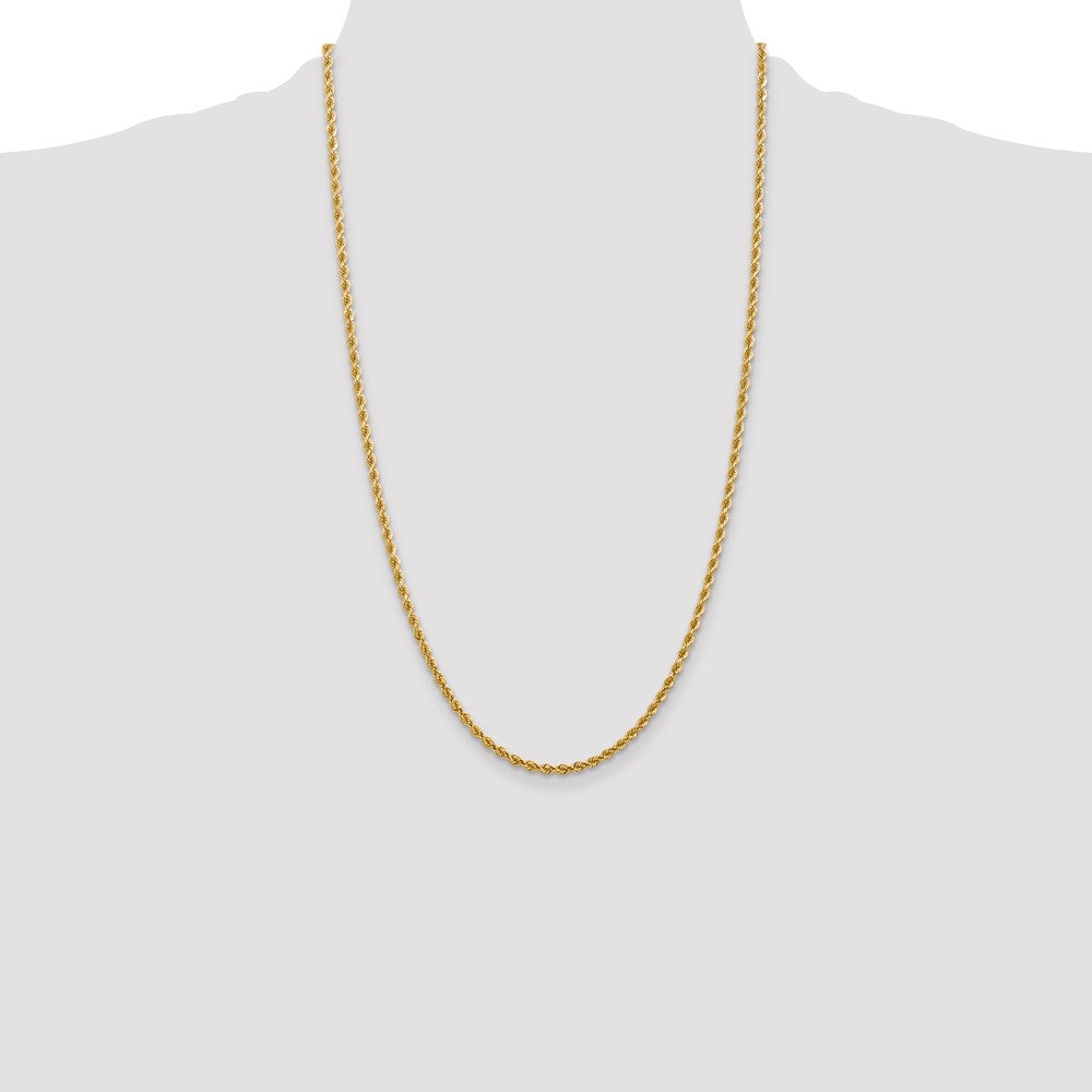 14k Yellow Gold 2.75 mm Diamond-cut Rope with Lobster Clasp Chain (10.7 grams)