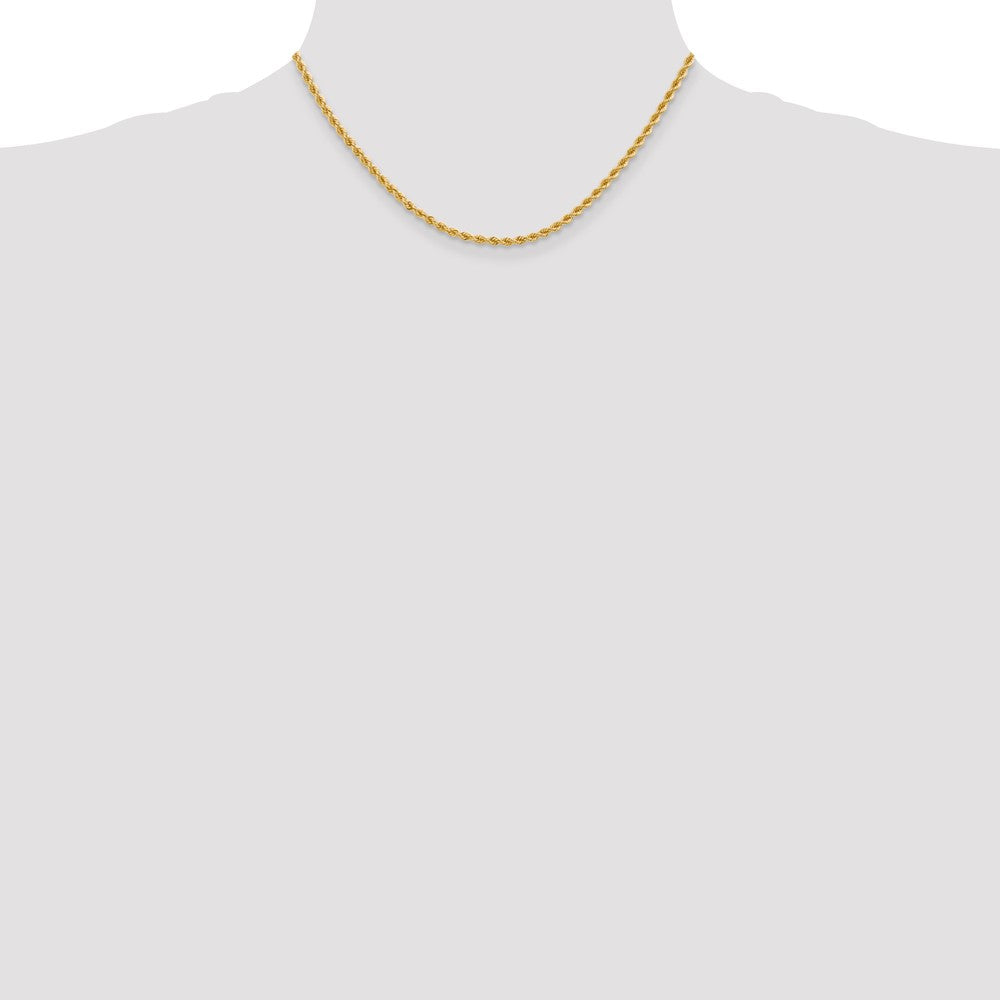 14k Yellow Gold 2.75 mm Regular Rope with Lobster Clasp Chain (11.57 grams)