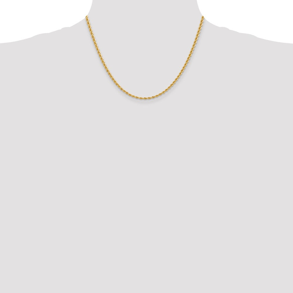 14k Yellow Gold 2.75 mm Regular Rope with Lobster Clasp Chain (11.57 grams)