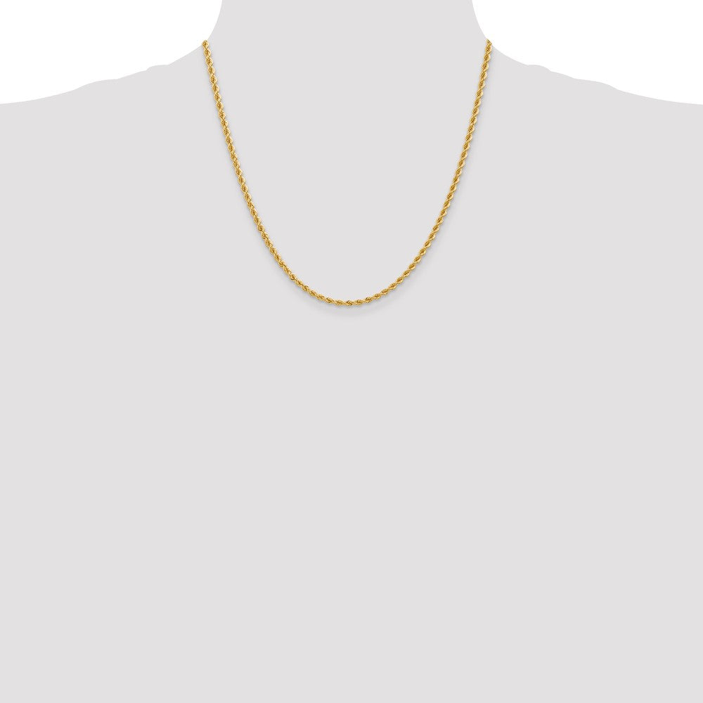 14k Yellow Gold 2.75 mm Regular Rope with Lobster Clasp Chain (11.57 grams)