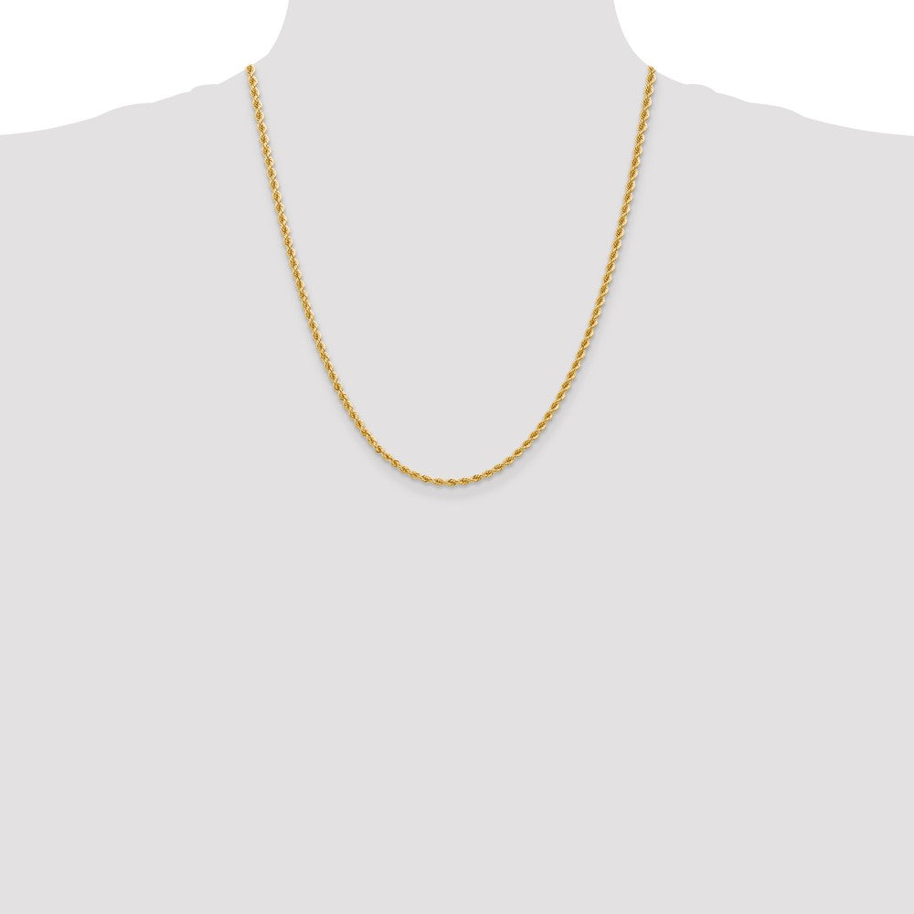 14k Yellow Gold 2.75 mm Regular Rope with Lobster Clasp Chain (11.57 grams)