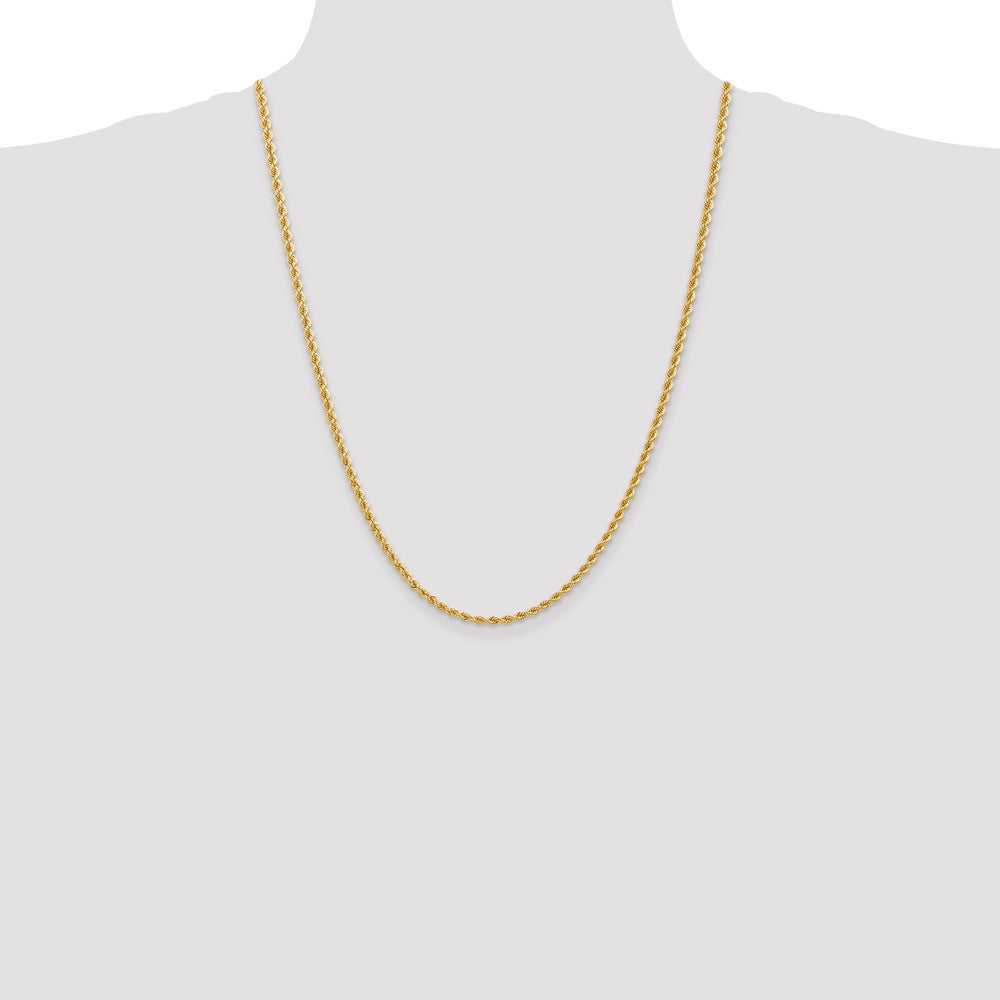 14k Yellow Gold 2.75 mm Regular Rope with Lobster Clasp Chain (11.57 grams)