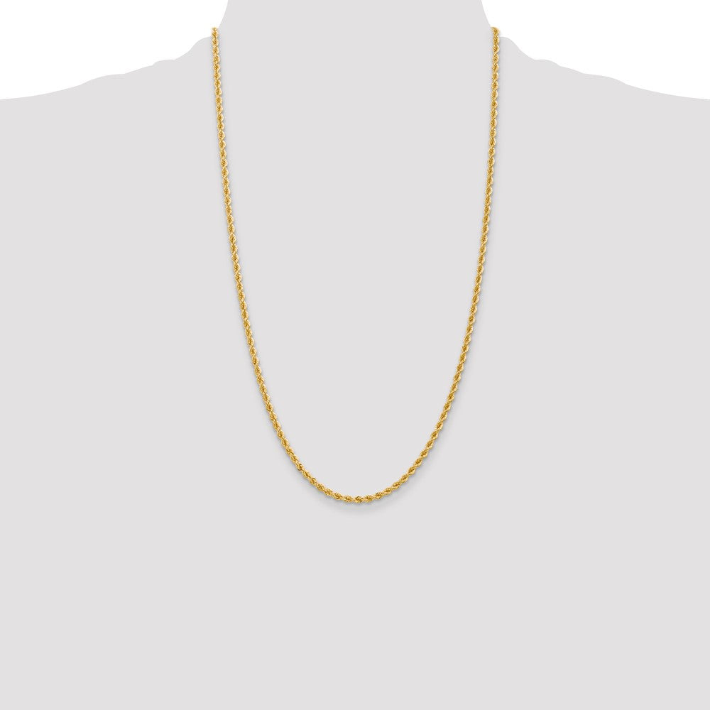 14k Yellow Gold 2.75 mm Regular Rope with Lobster Clasp Chain (11.57 grams)