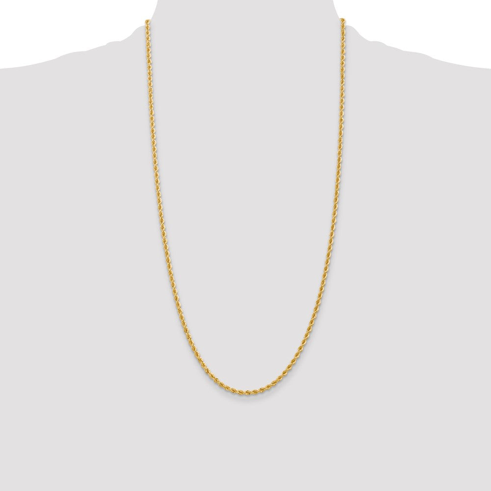 14k Yellow Gold 2.75 mm Regular Rope with Lobster Clasp Chain (11.57 grams)
