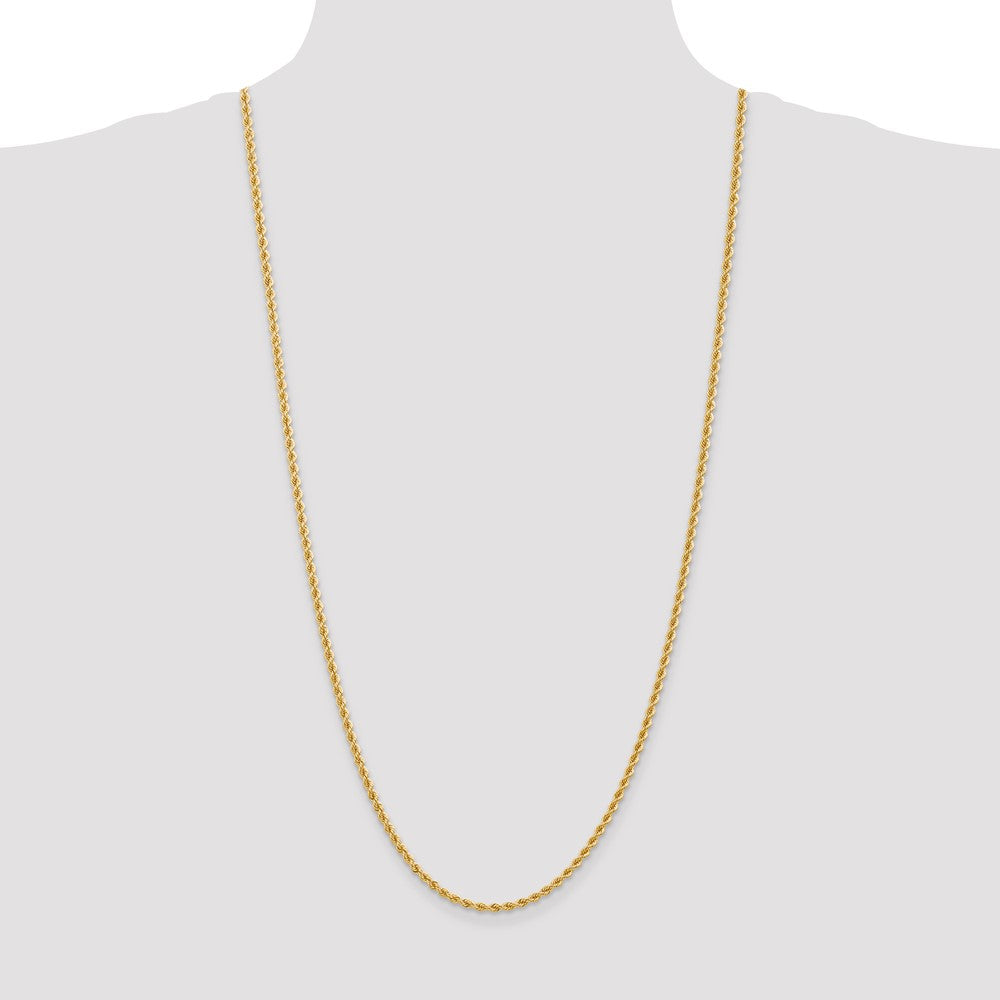 14k Yellow Gold 2.75 mm Regular Rope with Lobster Clasp Chain (11.57 grams)