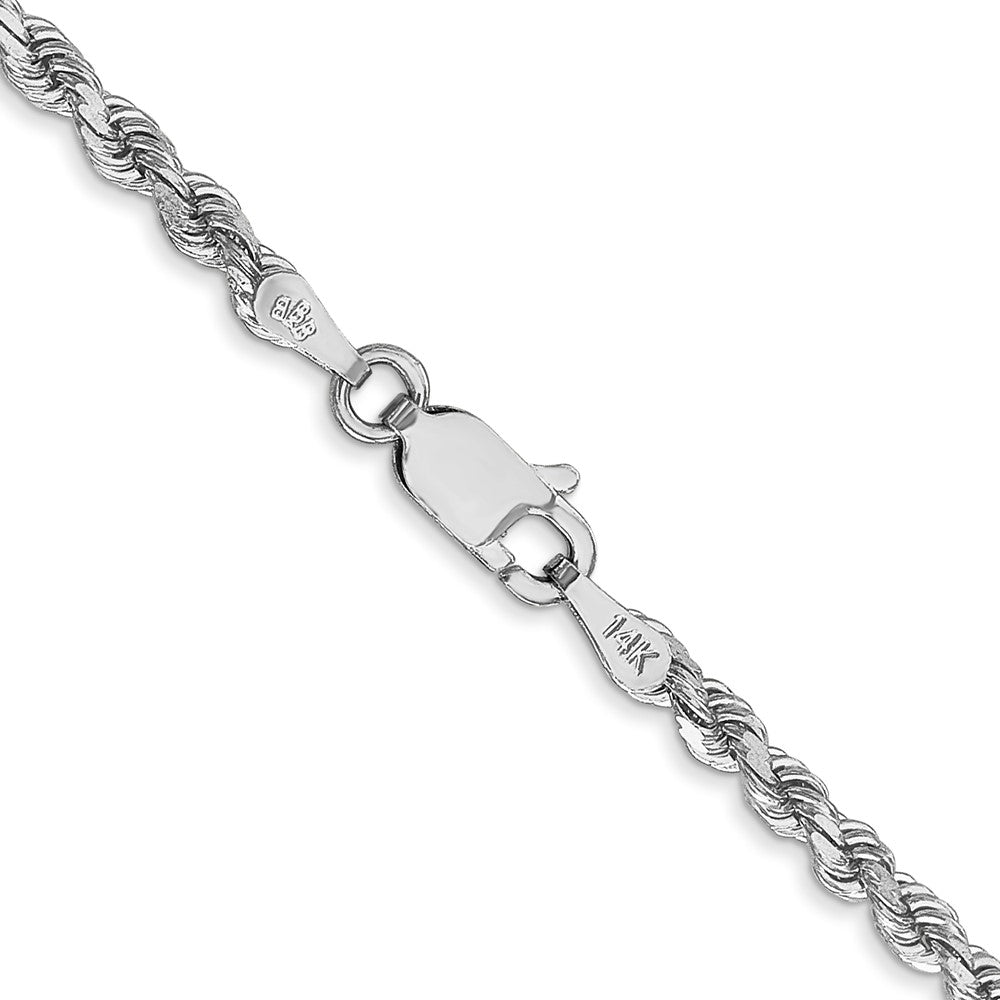 14k White Gold 2.75 mm Diamond-cut Rope with Lobster Clasp Chain (11.53 grams)