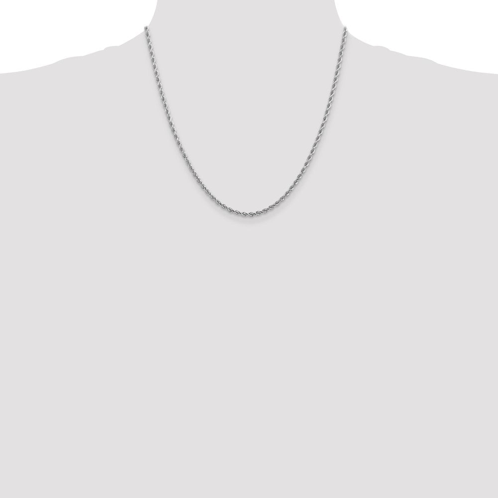 14k White Gold 2.75 mm Diamond-cut Rope with Lobster Clasp Chain (11.53 grams)