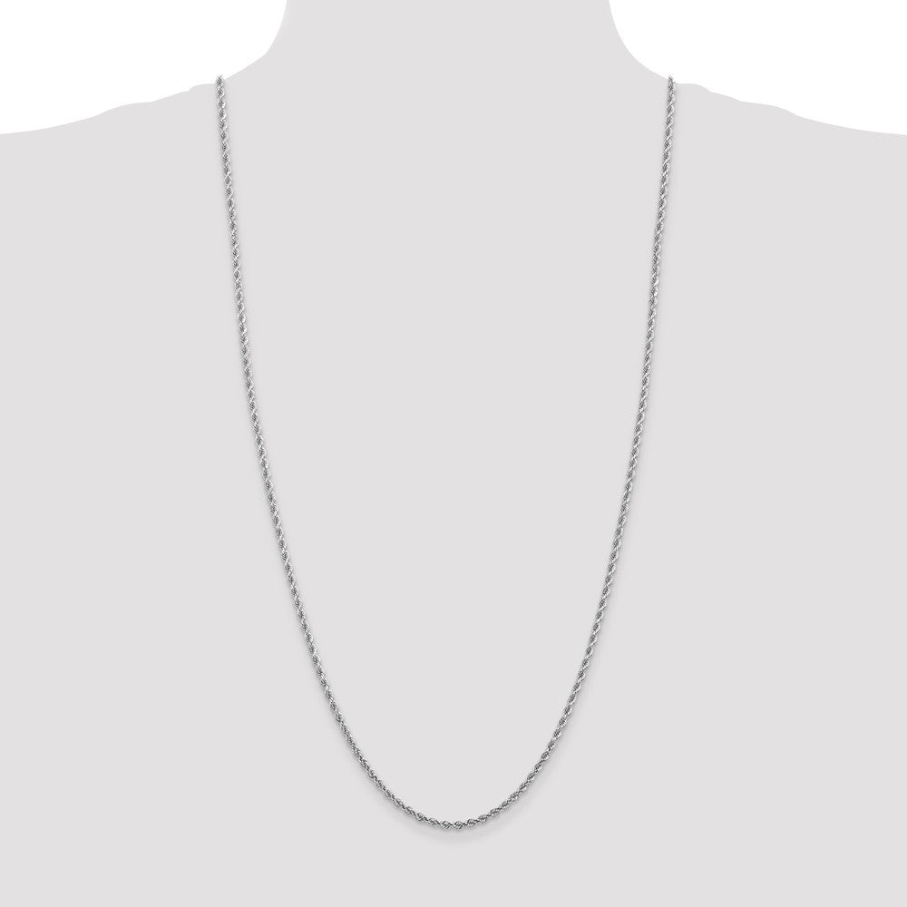 14k White Gold 2.75 mm Diamond-cut Rope with Lobster Clasp Chain (11.53 grams)