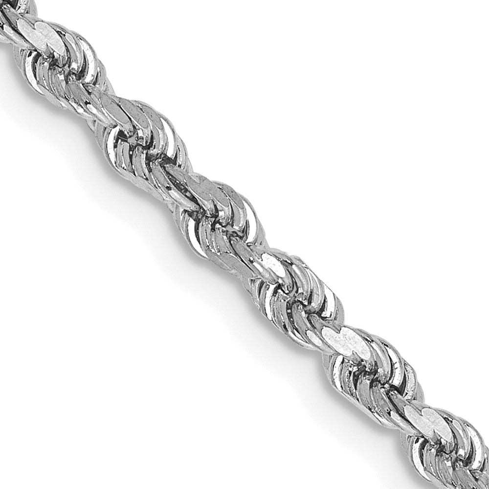 14k White Gold 2.75 mm Diamond-cut Rope with Lobster Clasp Chain (11.53 grams)