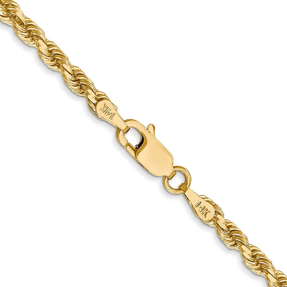 14k Yellow Gold 3 mm Diamond-cut Rope with Lobster Clasp Chain (12.6 grams)