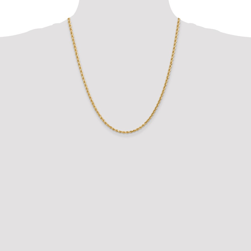 14k Yellow Gold 3 mm Diamond-cut Rope with Lobster Clasp Chain (12.6 grams)