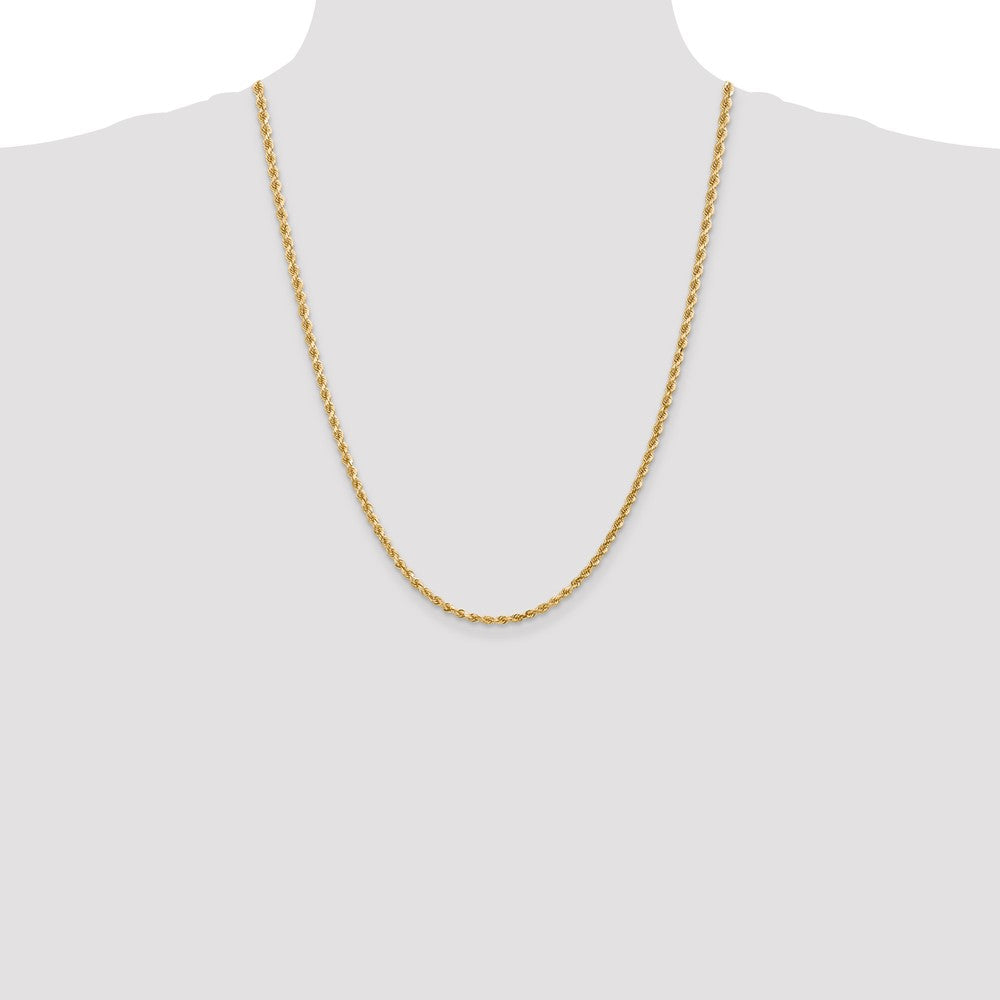 14k Yellow Gold 3 mm Diamond-cut Rope with Lobster Clasp Chain (12.6 grams)