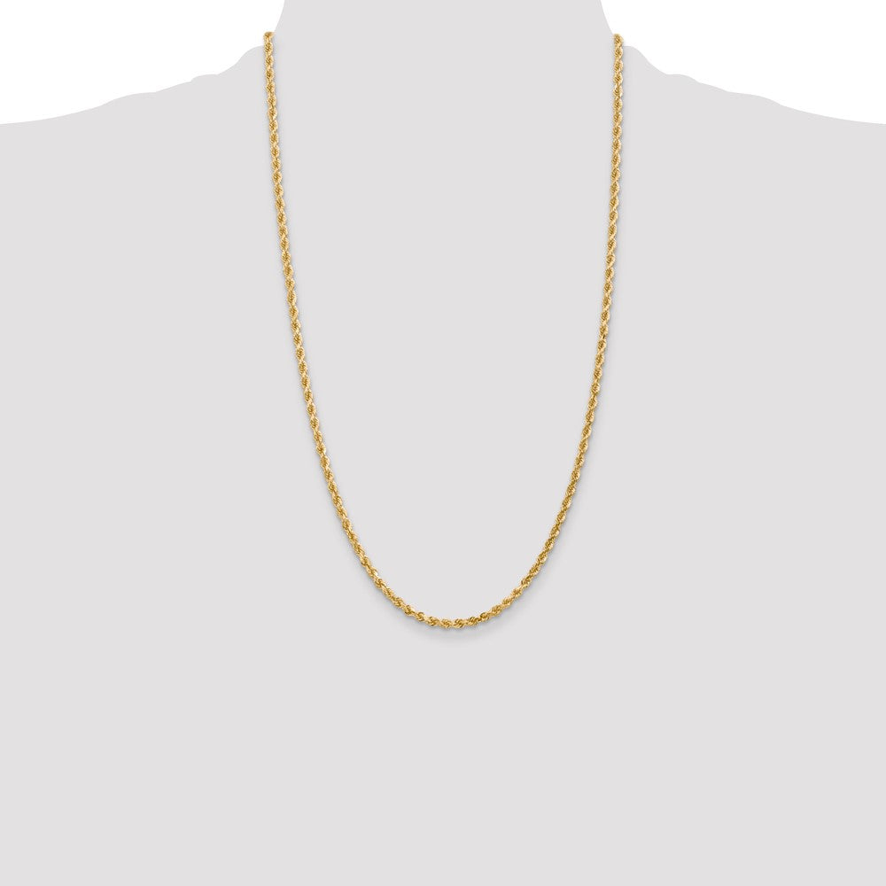 14k Yellow Gold 3 mm Diamond-cut Rope with Lobster Clasp Chain (12.6 grams)
