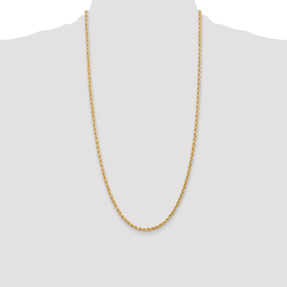 14k Yellow Gold 3 mm Diamond-cut Rope with Lobster Clasp Chain (12.6 grams)