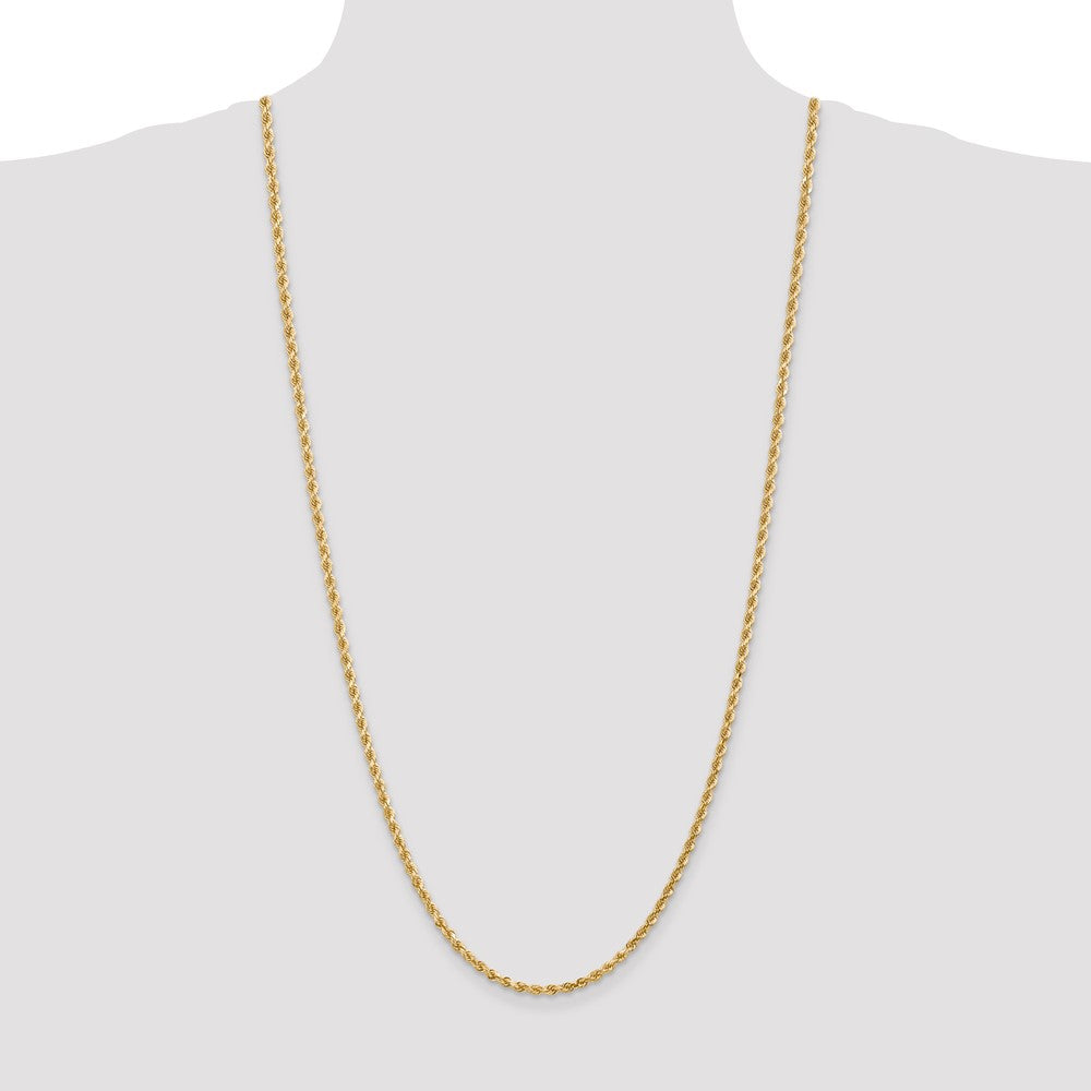 14k Yellow Gold 3 mm Diamond-cut Rope with Lobster Clasp Chain (12.6 grams)