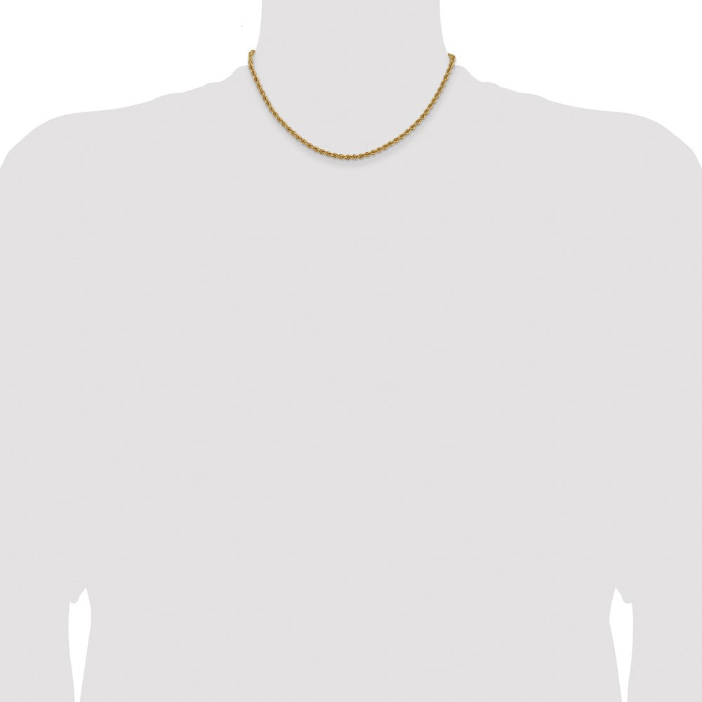 14k Yellow Gold 3 mm Regular Rope with Lobster Clasp Chain (12.7 grams)