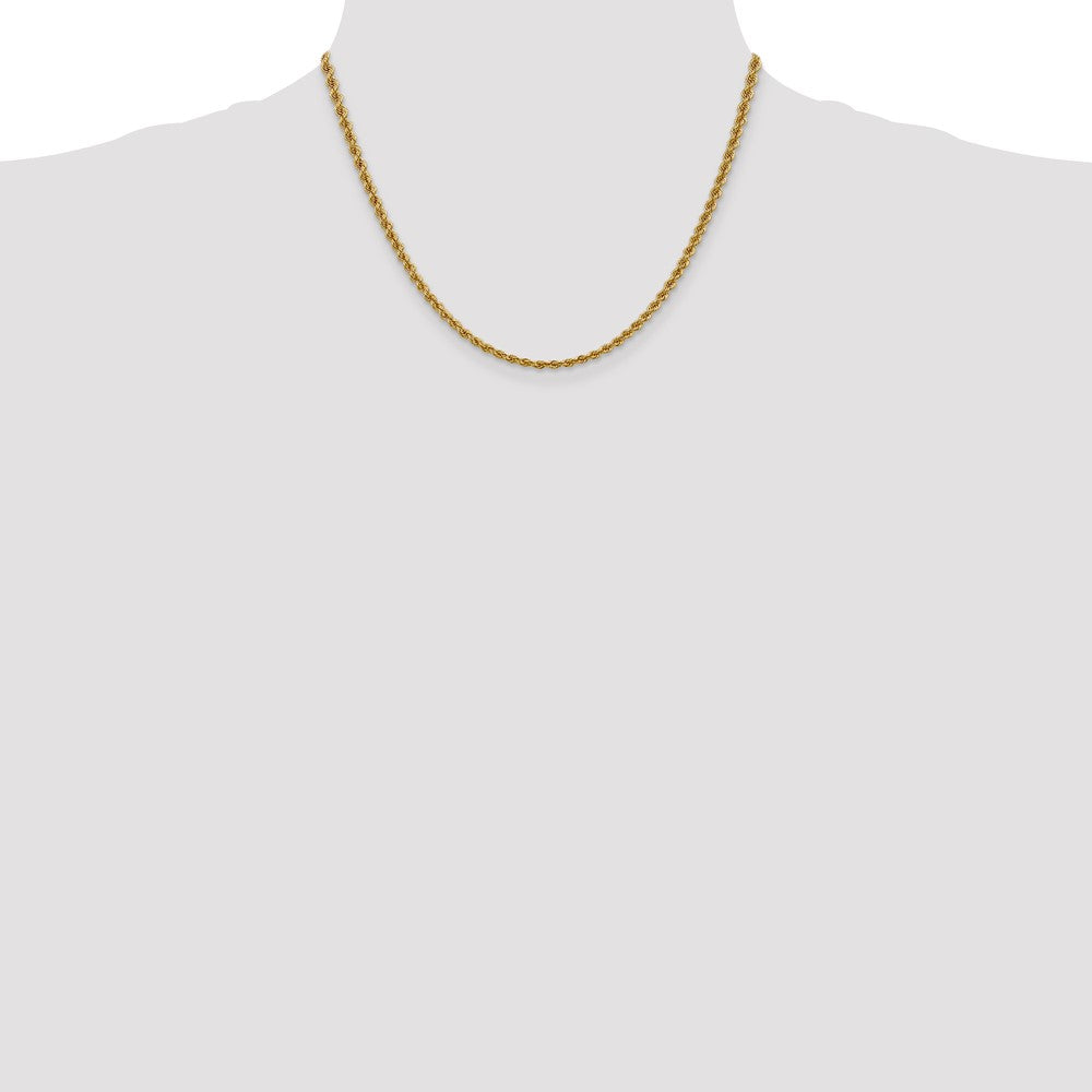 14k Yellow Gold 3 mm Regular Rope with Lobster Clasp Chain (12.7 grams)