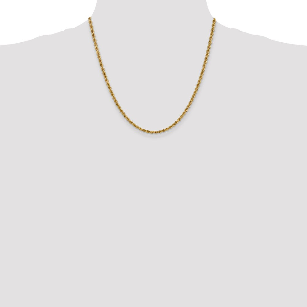 14k Yellow Gold 3 mm Regular Rope with Lobster Clasp Chain (12.7 grams)