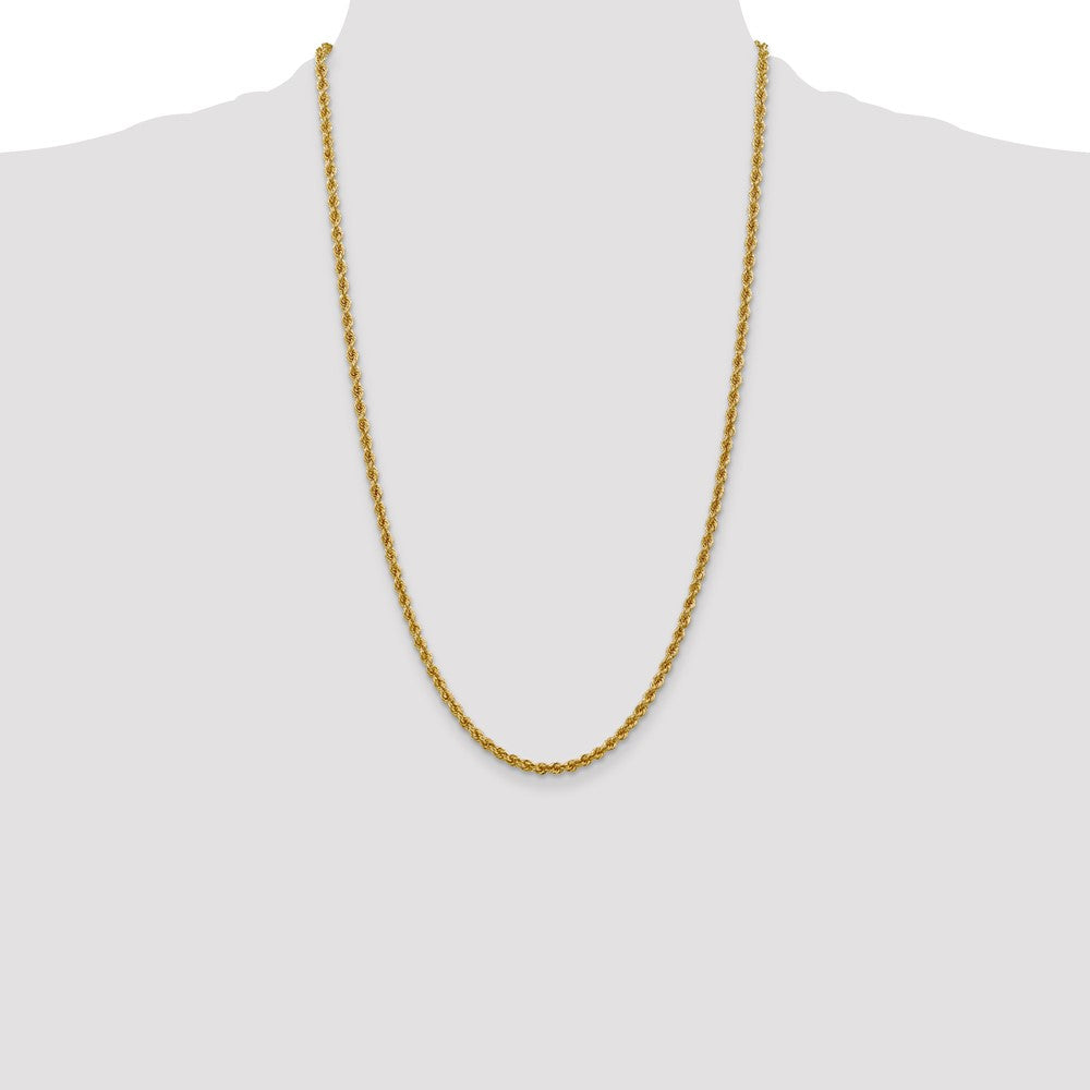 14k Yellow Gold 3 mm Regular Rope with Lobster Clasp Chain (12.7 grams)
