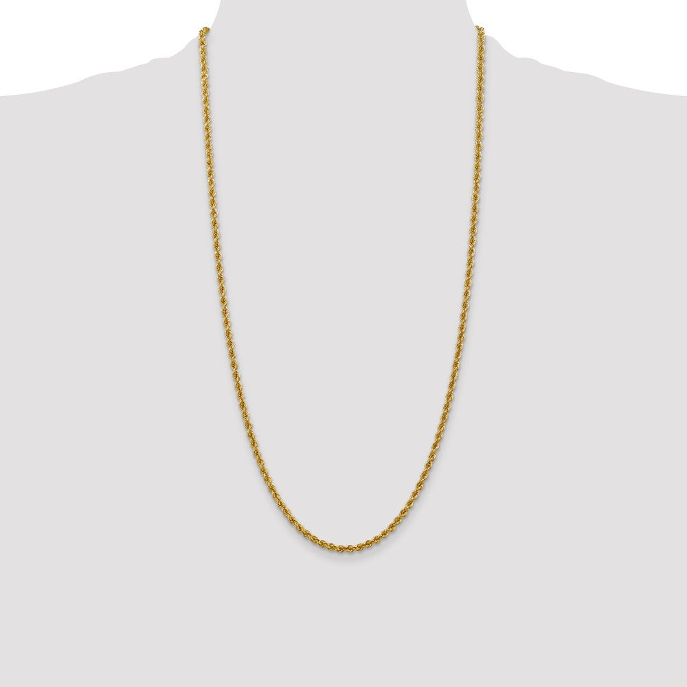 14k Yellow Gold 3 mm Regular Rope with Lobster Clasp Chain (12.7 grams)
