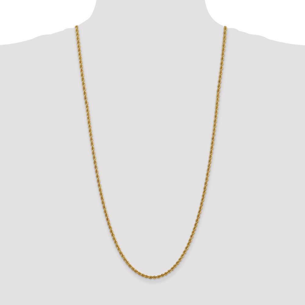 14k Yellow Gold 3 mm Regular Rope with Lobster Clasp Chain (12.7 grams)